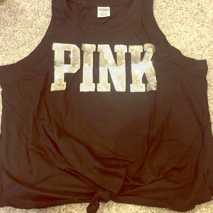 Pink front tie top size L comfy material new